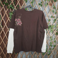 L - Vintage Y2K Disney T-Shirts mickey mouse grunge tribal - Beige - L