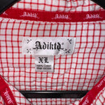 Vintage Y2K ADIKTD plaid flannel 00s embroider flower TShirt