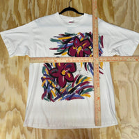 Vintage y2k femme painted flowers 1990s art t-shirt