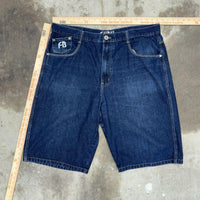 Vintage y2k fubu embroidered FB 2000s hip hop denim jorts