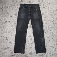 34x32 - Vintage Y2K Levi’s 501 wash faded black denim jeans