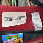 Vintage 90s coogi style J.T beckett 3D knit cardigan sweater