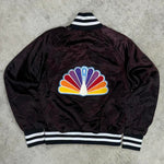 Vintage nbc 1980's embroidered satin bomber jacket