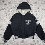 XL - Vintage Y2K Raiders team NFL chalk line puffer jacket