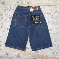 30 -Vintage Y2K HICL blue baggy hip hop 00s DSWT denim jorts