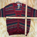 Vintage 90s coogi style J.T beckett 3D knit cardigan sweater