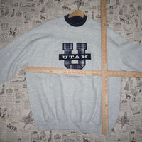 XL-Vintage Y2K Utah essential plaid embroider 90s sweatshirt