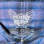 Vintage y2k point zero grunge raw 2000s plaid flannel  shirt