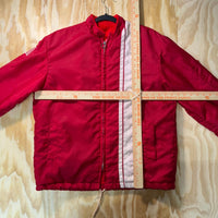 Vintage Y2K mechanic stripe 80s embroider sherpa line jacket