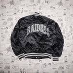 Medium Vintage 80s LA Raiders NFL satin youth bomber jacket