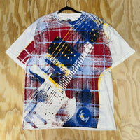 Vintage y2k aop grunge abstract paint guitar t-shirt