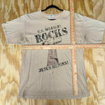 Vintage y2k us military jesus rocks faded 2000s t-shirt
