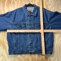 Vintage Y2K denim trucker jacket 1990s flag eagle 90s jacket