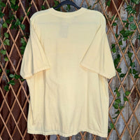 Vintage y2k cinch floral spellout 1990s/2000s creme t-shirt