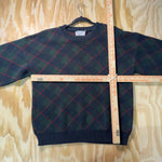 Vintage Y2K Ashley made in USA 1990s knitted plaid sweater