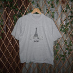 Medium-VintageY2K Eiffel Tower Paris France embroider tshirt