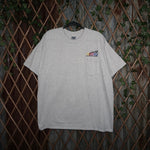 XL - Vintage Y2K NASCAR Heather Gray Embroidered Pocket tee
