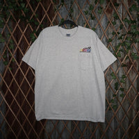 XL - Vintage Y2K NASCAR Heather Gray Embroidered Pocket tee