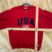 Vintage y2k russel athletic 90s usa flag embroider crewneck