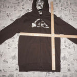Large-Vintage Y2K quiksilver plaid embroider surf 00s hoodie