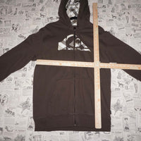 Large-Vintage Y2K quiksilver plaid embroider surf 00s hoodie