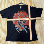 Vintage y2k ed hardy big skull skeleton grunge tattoo tshirt