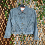 Vintage Y2K Liz Claiborne flower harley patch denim jacket