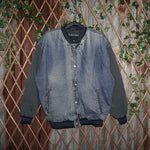 Large - Vintage Y2K button up bomber 1990s Letterman jacket