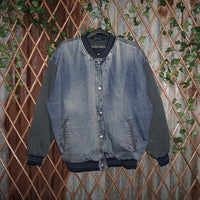 Large - Vintage Y2K button up bomber 1990s Letterman jacket
