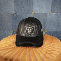 OSFA - Vintage / Y2K  Leather NFL Raiders Football Team Hat
