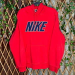 Vintage y2k nike essential spellout red embroidered hoodie
