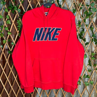 Vintage y2k nike essential spellout red embroidered hoodie