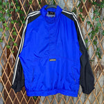 Vintage Y2K Adidas half zip pullover 1990s patch windbreaker