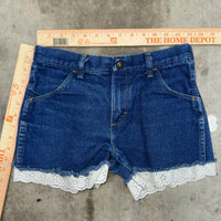 Small - Vintage y2k rustler flowers graphic 1990s femme denim shorts