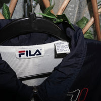 Large - Vintage Y2K Fila embroider 2tone zip up windbreaker