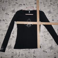 Medium- Vintage Y2K rhinestone bling royal long sleeve shirt