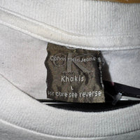 Vintage y2k calvin klein khakis CK logo 1990s white t-shirt