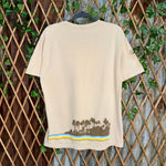 Vintage Y2K side out surf style stripe palm tree 00s t-shirt