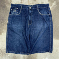 Vintage y2k fubu embroidered FB 2000s hip hop denim jorts
