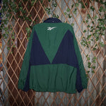 XL - Vintage Y2K Reebok green/navy essential 00s windbreaker