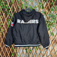 Vintage Y2K Los Angeles Raiders helmet 90s puffer nfl jacket