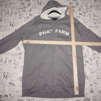 XL Vintage Y2K PHAT farm hip hop embroider 00s zip up hoodie