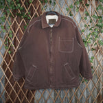 Large - Vintage Y2K Workwear brown faded 1990s heavy jacket