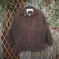 Large - Vintage Y2K Workwear brown faded 1990s heavy jacket