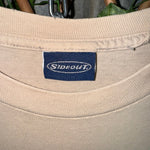 Vintage Y2K side out surf style stripe palm tree 00s t-shirt