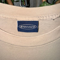 Vintage Y2K side out surf style stripe palm tree 00s t-shirt