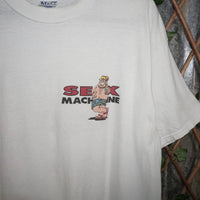 XL - Vintage Y2K sex machine big guy drinking beer t-shirt