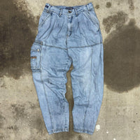 Vintage y2k bugle boy light wash 1990s faded cargo pants