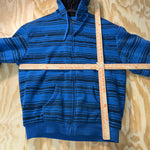Vintage Y2K climate concept fleece line grunge stripe hoodie