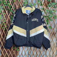 Vintage Y2K New Orleans Saints 90s starter zip puffer jacket
